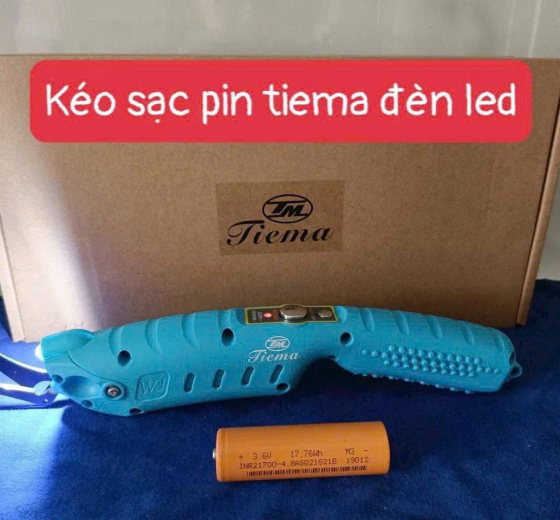 Kéo cắt vải pin sạc Tiema đèn led 
